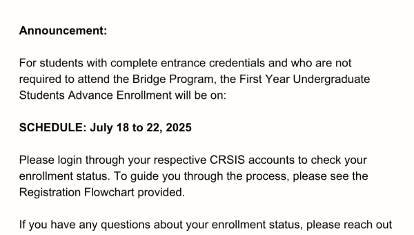 Advance Enrollment for AY 2025-2026